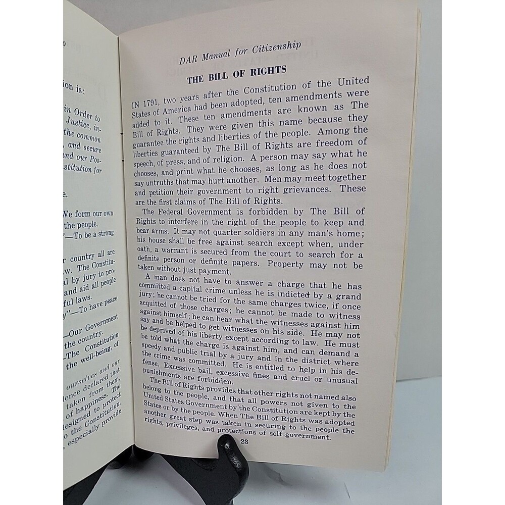 DAR Manual For Citizenship 1974 Daughters of the American Revolution VintageBook - Picture 4 of 5